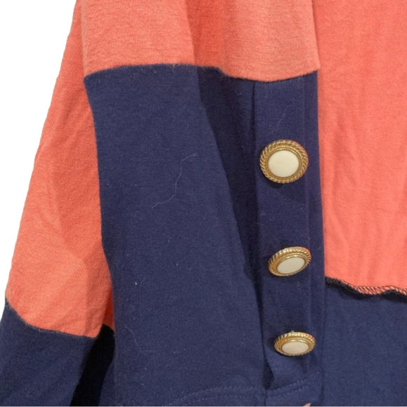 White, Pink, and Navy Cardigan - Emerald - Size Small - Picture 3 of 3